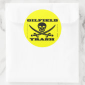 Olieveld Prullenbak Hard Pet Sticker, Schedel, Bot Ronde Sticker (Tas)