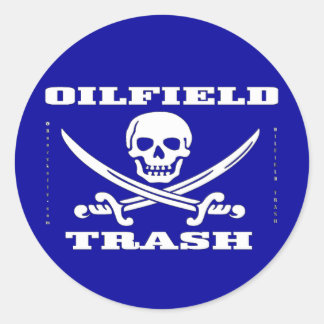 Olieveld Prullenbak, Sticker, Schedel & Kruisbeend Ronde Sticker
