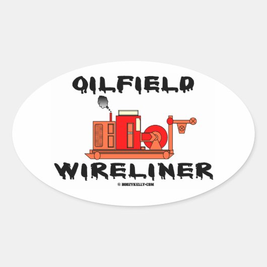Olieveld Wireliner, Wireline, Slickline, Operator, Ovale Sticker (Voorkant)