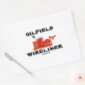 Olieveld Wireliner, Wireline, Slickline, Operator, Ovale Sticker (Envelop)