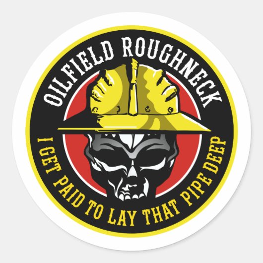 OLIEVELD WORKER RONDE STICKER (Voorkant)