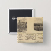 Olievelden, verblijf vierkante button 5,1 cm (Voorkant /achterkant)