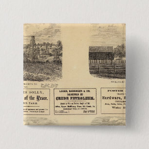 Olievelden, verblijf vierkante button 5,1 cm