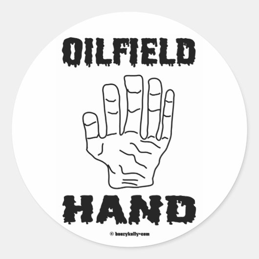 Olieveldhand, de Sticker van het olieveld (Voorkant)