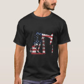 Olieveldinstallatie VS Amerikaanse vlag Olieveld R T-shirt (Voorkant)