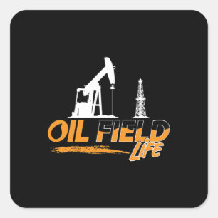 Olieveldwerker Olieveld Life Oil Rig Roughneck Vierkante Sticker