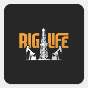 Olieveldwerker Rig Life Oil Rig Workers Roughneck Vierkante Sticker