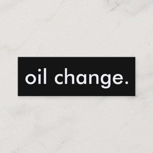 olieverandering. trouwerekaart klantenkaartje (Voorkant)