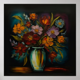 Olieverf Bloemenreverie Poster