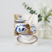 Olieverf-effect-skick en theebekertje in Studio Briefkaart (Staand voorkant)