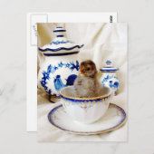 Olieverf-effect-skick en theebekertje in Studio Briefkaart (Voorkant / Achterkant)