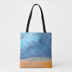 Olieverf landschap. Abstract, kunst, ba Tote Bag