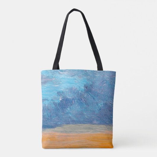 Olieverf landschap. Abstract, kunst, ba Tote Bag (Achterkant)