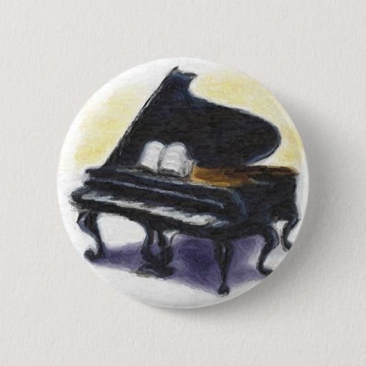 Olieverf : Mijn piano Ronde Button 5,7 Cm (Voorkant)