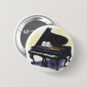 Olieverf : Mijn piano Ronde Button 5,7 Cm (Voorkant /achterkant)