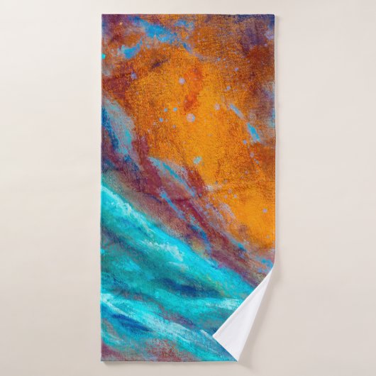 Olieverf op canvas. Abstracte kunstachtergrond. F Badhanddoek (Badhanddoek)