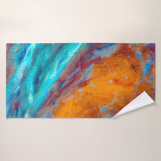 Olieverf op canvas. Abstracte kunstachtergrond. F Badhanddoek (Badhanddoek)