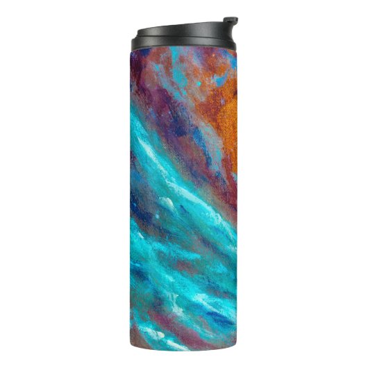 Olieverf op canvas. Abstracte kunstachtergrond. F Thermosbeker (Gedraaid links)