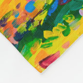 olieverf op canvas. Gele bomen. Moderne kunst. Fleece Deken (Hoek)