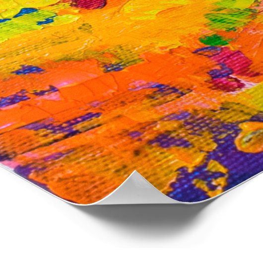 olieverf op canvas. Gele bomen. Moderne kunst. Poster (Hoek)