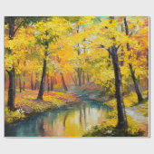 olieverf op canvas - herfstbosverf, olie, ar cadeaupapier (Vlak)