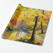 olieverf op canvas - herfstbosverf, olie, ar cadeaupapier (Uitgerold)