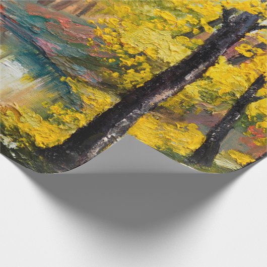 olieverf op canvas - herfstbosverf, olie, ar cadeaupapier (Hoek)