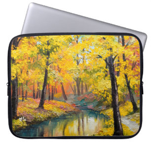 olieverf op canvas - herfstbosverf, olie, ar laptop sleeve