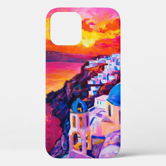 olieverf op canvas. Sunset over het eiland. M Case-Mate iPhone Case (Achterkant)
