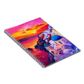 olieverf op canvas. Sunset over het eiland. M Notitieboek (Rechterzijde)