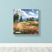 Olieverf op canvas Veld van Wildflower (Insitu (Houten vloer))