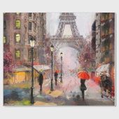 olieverf op het canvas, uitzicht van Parijs. Artw Cadeaupapier (Vlak)
