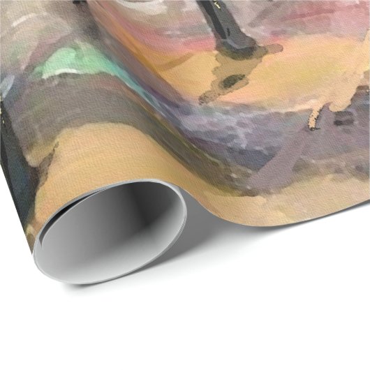 olieverf op het canvas, uitzicht van Parijs. Artw Cadeaupapier (Rol Hoek)