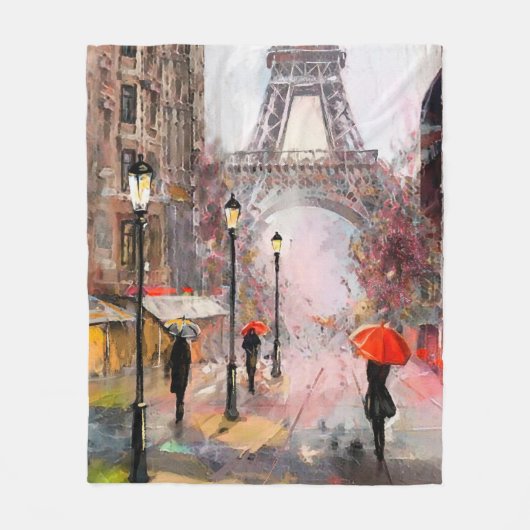 olieverf op het canvas, uitzicht van Parijs. Artw Fleece Deken (Voorkant)