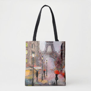 olieverf op het canvas, uitzicht van Parijs. Artw Tote Bag
