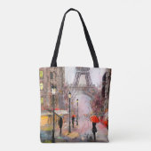 olieverf op het canvas, uitzicht van Parijs. Artw Tote Bag (Achterkant)