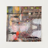 olieverf op het canvas, uitzicht van Parijs. Artw Wandkleed (Voorkant (horizontaal))