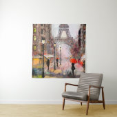 olieverf op het canvas, uitzicht van Parijs. Artw Wandkleed (In situ)