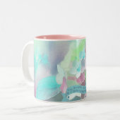 Olieverf Orthensia Bloem, Bijbels Vrouwengeloof Tweekleurige Koffiemok (Voorkant links)