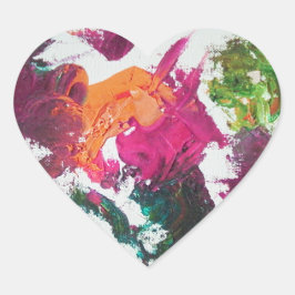 Olieverf Palet in Mulberry hart Sticker