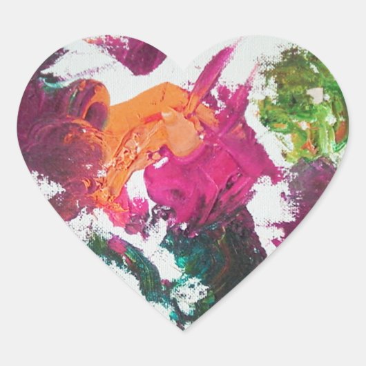 Olieverf Palet in Mulberry hart Sticker (Voorkant)