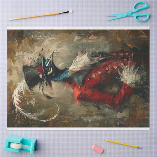  olieverf Peacock Decoupage Tissuepapier (Craft)