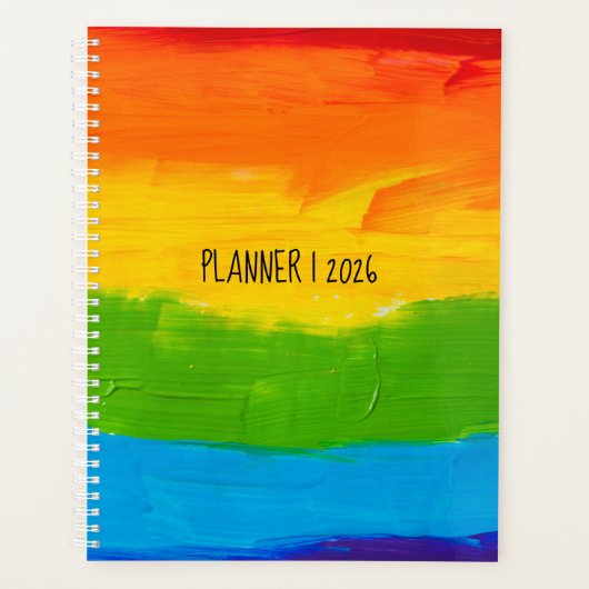 Olieverf Rainbow LGBT 2026 Planner – Gay Pride (Voorkant)