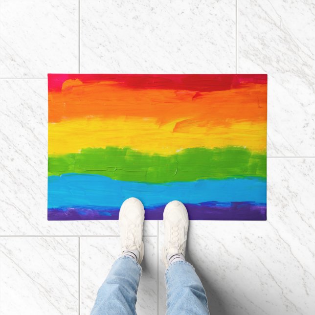 Olieverf Rainbow LGBT-deurmat – Bold Pride Deurmat (Binnen)