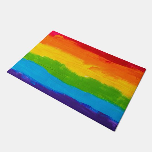 Olieverf Rainbow LGBT-deurmat – Bold Pride Deurmat (Schuin)