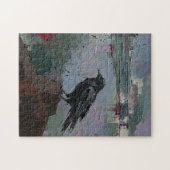 Olieverf Raven – Sombere Corvid Gotiek Legpuzzel (Horizontaal)