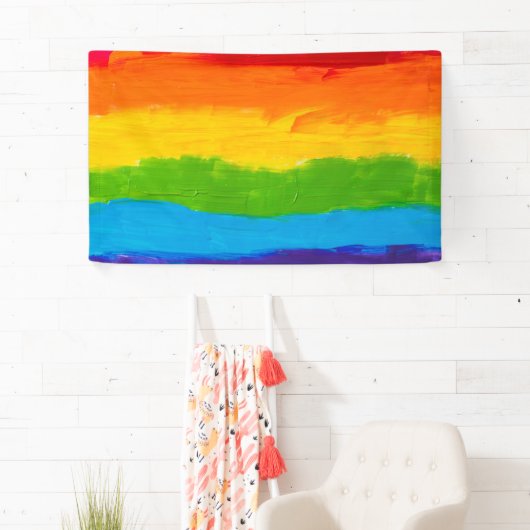 Olieverf Regenboog Kleuren LGBT Pride Banner (Insitu)