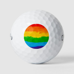 Olieverf Regenboogkleuren homoseksuele LGBT's Golfballen