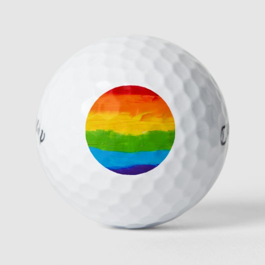 Olieverf Regenboogkleuren homoseksuele LGBT's Golfballen (Voorkant)