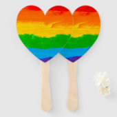 Olieverf Regenboogkleuren homoseksuele LGBT's Handwaaier (Voorkant en achterkant)